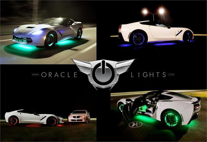 C7 Corvette Stingray Oracle Custom LED Illuminated Wheel Ring Rim Light Kit (4 Ring Set w/ Switch)