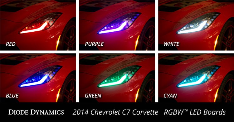 2014+ Chevrolet C7 Stingray Corvette Multicolor RGB and White LED Boards, ALL Models, Set