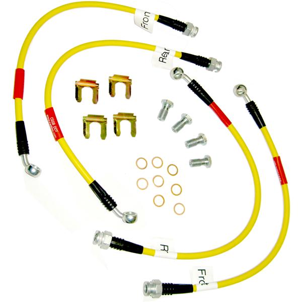 C5 Corvette SS Brake Line Kit, Braided Stainless Steel with Yellow Cover