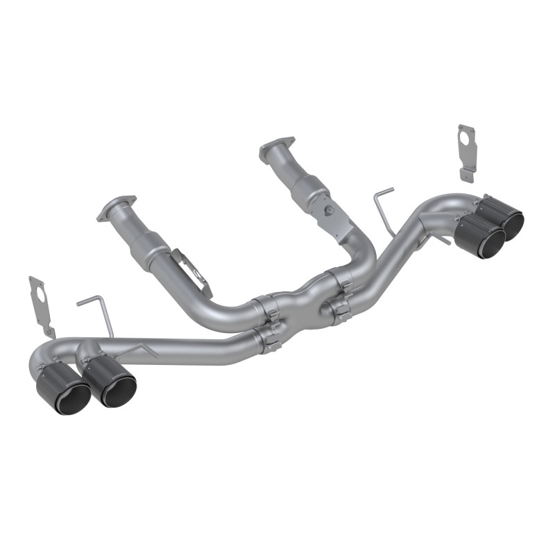 MBRP 20-26 Chevrolet Corvette C8 3in Cat Back Quad Split Rear Exit w/ Carbon Fiber Tips - T304 Steel