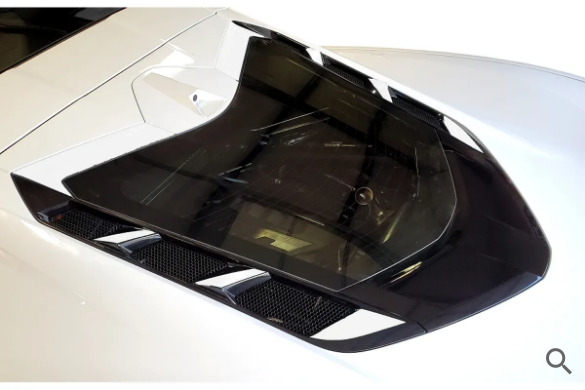 C8 2020-2024 Chevrolet Corvette Rear Window Shadow Accents, Black Carbon Fiber