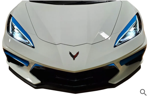 C8 2020-2024 Chevrolet Corvette Headlight Eyelid Decals, Pair, Gloss Carbon Flas