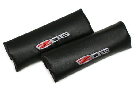 C5, C6 Corvette Z06, Corvette Seat Belt Pads w/Z06 Emblem, Pair