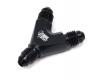6AN x 4AN x 4AN Y Fitting Male/Male/Male Black Aluminum Nitrous Outlet