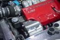 2006-2013 C6 Z06/GS/C6 Corvette, Alternator Cover Polished Deluxe Bright Red Crossed Flags GM Licensed, ; Does NOT fit the 09