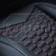 C8 Corvette Premium Custom Leather Seat Covers, All Black with Double HEX RED Stiching Accent Insert  