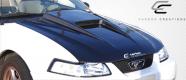 1999-2004 Ford Mustang Carbon Creations Spyder 3 Hood - 1 Piece