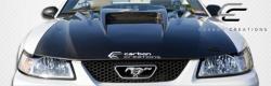 1999-2004 Ford Mustang Carbon Creations Spyder 3 Hood - 1 Piece