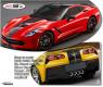 C7 Z06 Corvette Hood and Body Rally Racing Stripe Graphic Kit, Style 3, Single Color