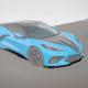 EOS C8 Corvette Stingray Front Lip & Side - Hydro Carbon Fiber, W/O Canards