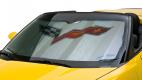 C6 Corvette Flag Emblem MODA Folding Graphic Corvette® Sunshield™, Solar Windshield Shade