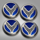 C8 Corvette Engine Cap Cover Set - Flag Emblem - Chrome/Brushed/Carbon Fiber Inlay 