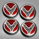 C8 Corvette Engine Cap Cover Set - Flag Emblem - Chrome/Brushed/Carbon Fiber Inlay 