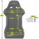 Corbeau FX1 Wide Black Cloth Seat 29501WS 