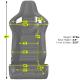 Corbeau Sportline  Racing Seat, RRS White Vinyl / Black Stitch, 74903PR