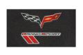 C6 Corvette 10-13E Lloyd Ultimat Floor Mats w/C6 Emblem & Grand Sport (Red/Silve